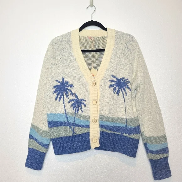 FAHERTY Island Time Coastal Organic Cotton Cardigan NWT Size Small - Picture 4 of 11